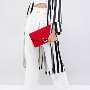 Asos Design Clutch Red Bag